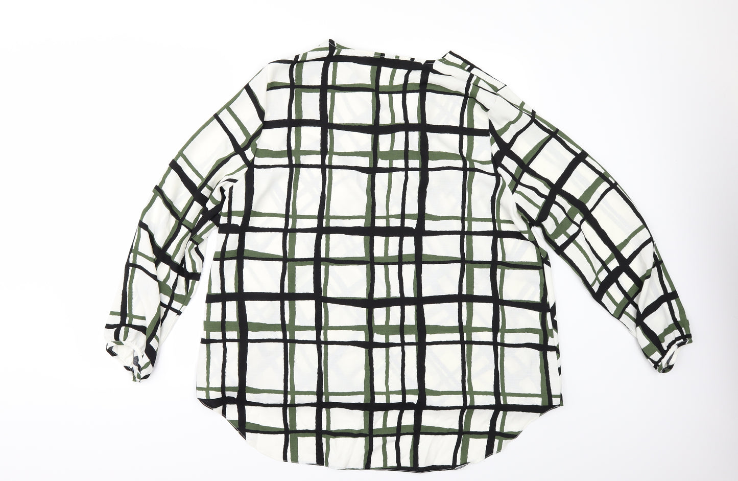 George Womens White Check  Tunic Blouse Size 22