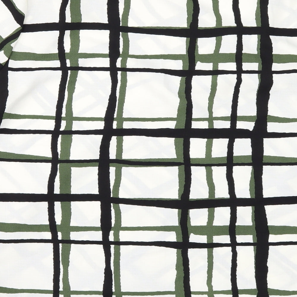 George Womens White Check  Tunic Blouse Size 22