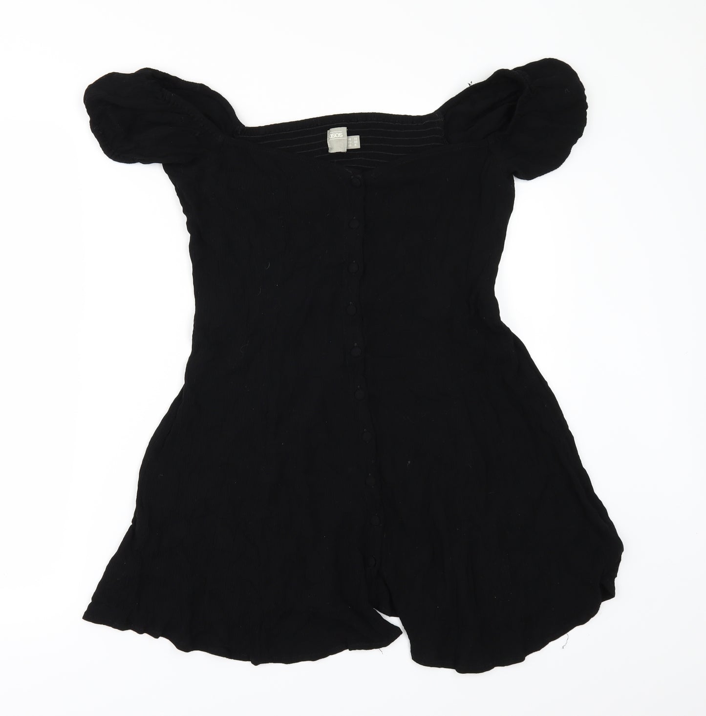 ASOS Womens Black   Tunic Button-Up Size 10