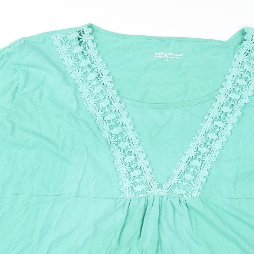Casual Womens Green   Basic T-Shirt Size 32