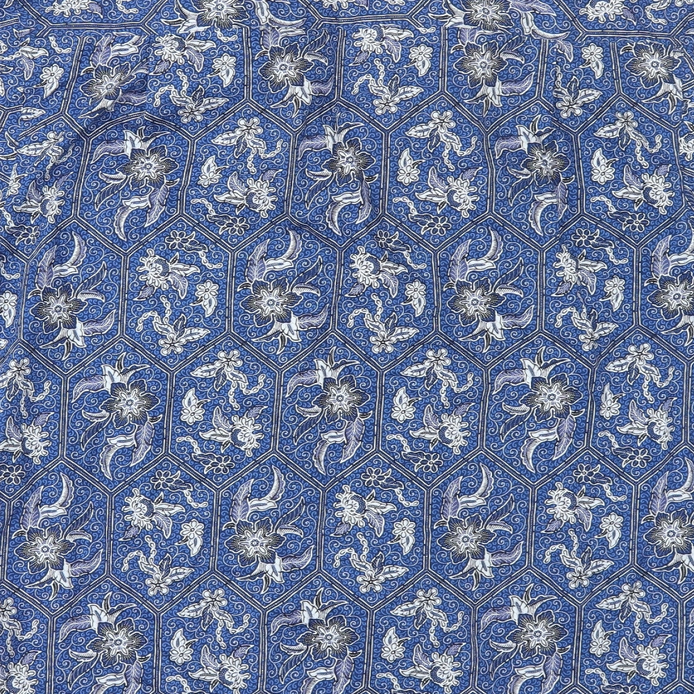 KERIS FASHION Mens Blue Geometric   Button-Up Size M