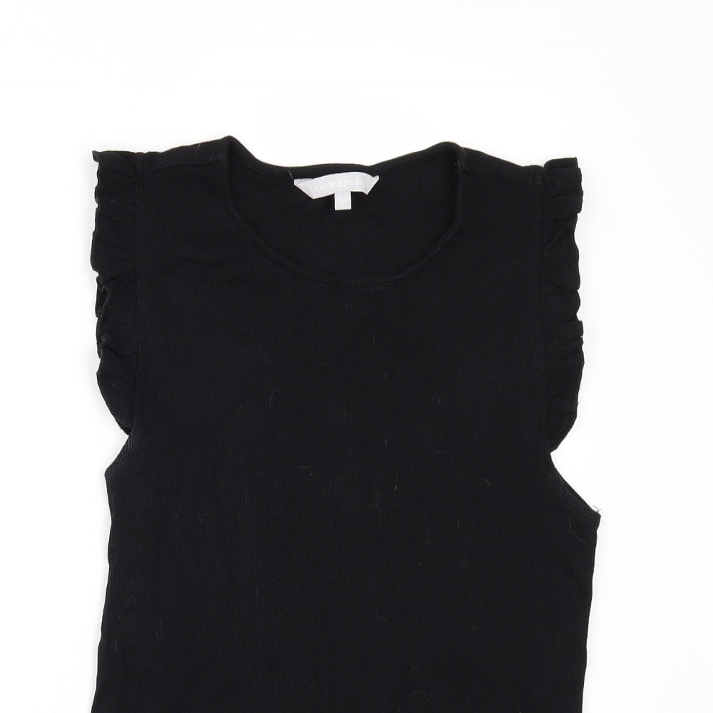 Red Herring Womens Black   Camisole T-Shirt Size 14