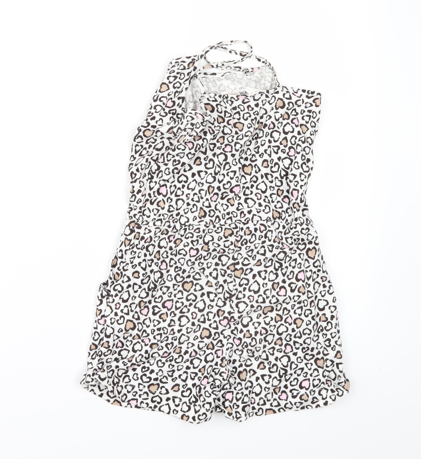 H&M Girls White Geometric  Jumpsuit One-Piece Size 6-7 Years  - Hello Kitty