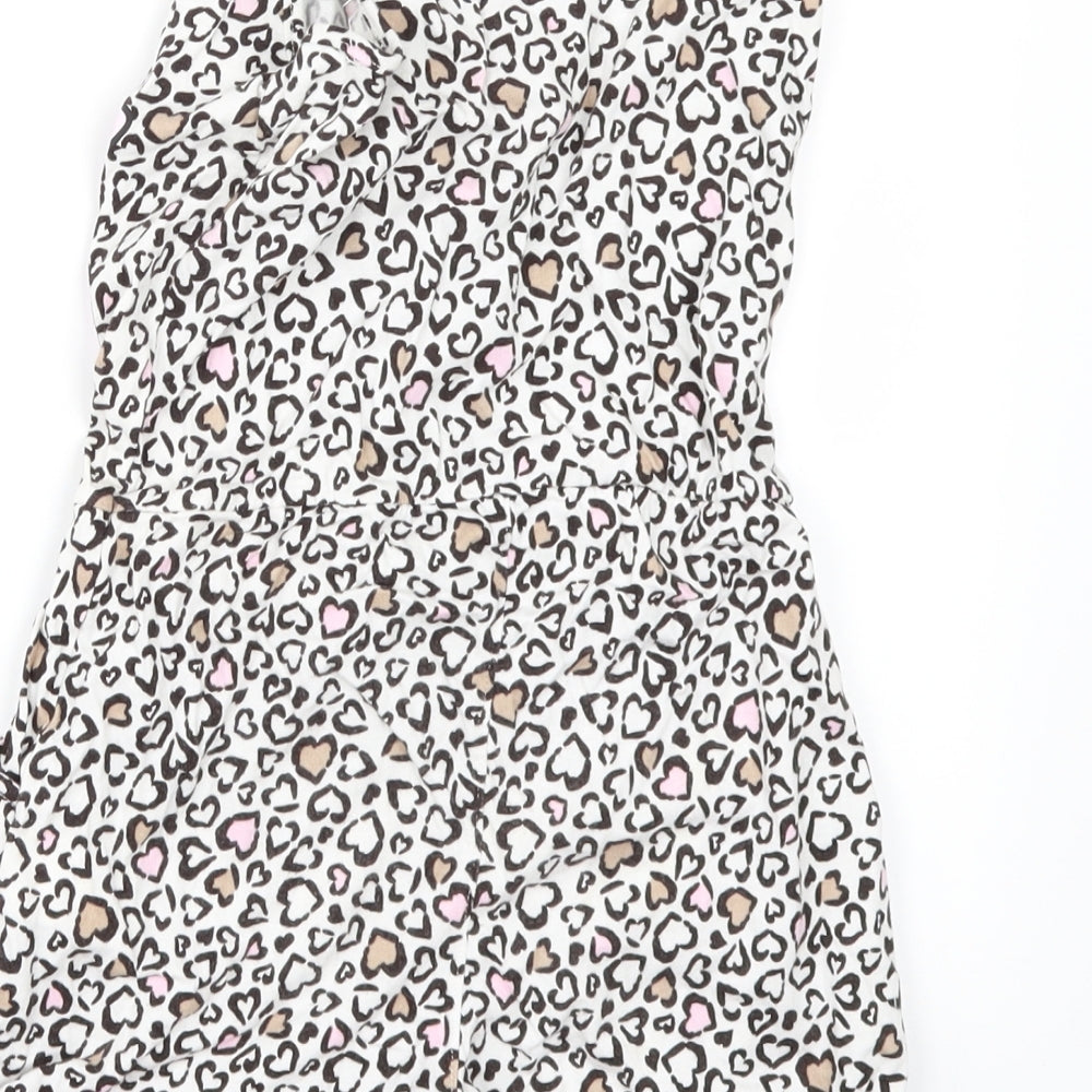 H&M Girls White Geometric  Jumpsuit One-Piece Size 6-7 Years  - Hello Kitty