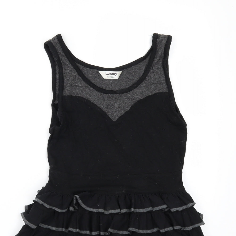 Tammy Girls Black   Fit & Flare  Size 9-10 Years