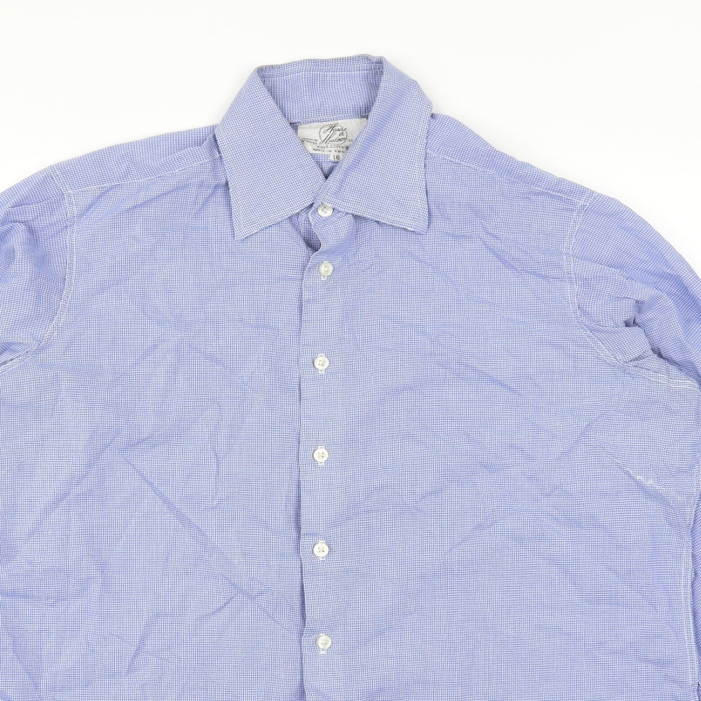 Harry & Hudson Womens Blue Check  Basic Button-Up Size 16