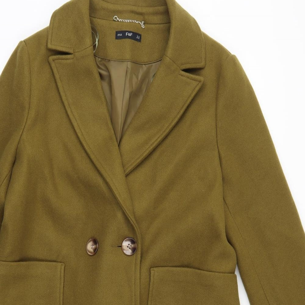 F&F Womens Green   Trench Coat Coat Size 14