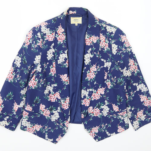Papaya Womens Blue Floral  Jacket  Size 16