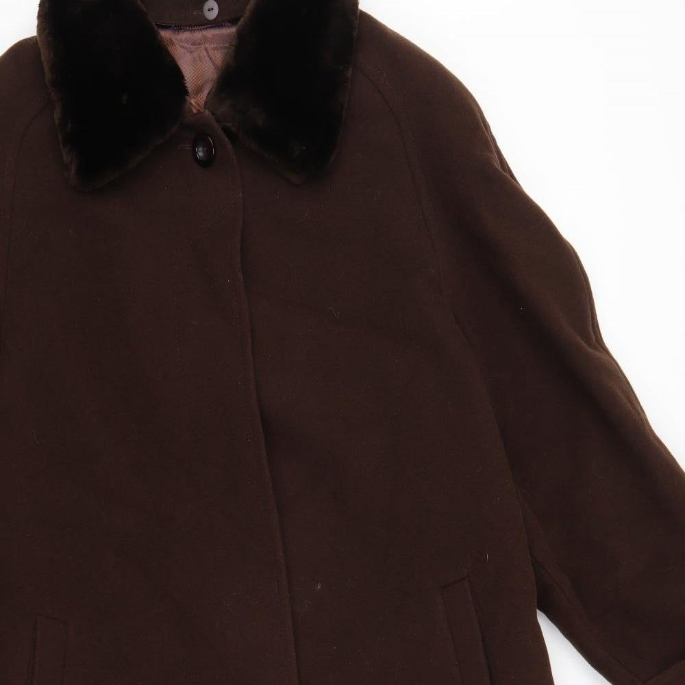 Preworn Womens Brown   Overcoat Coat Size 16