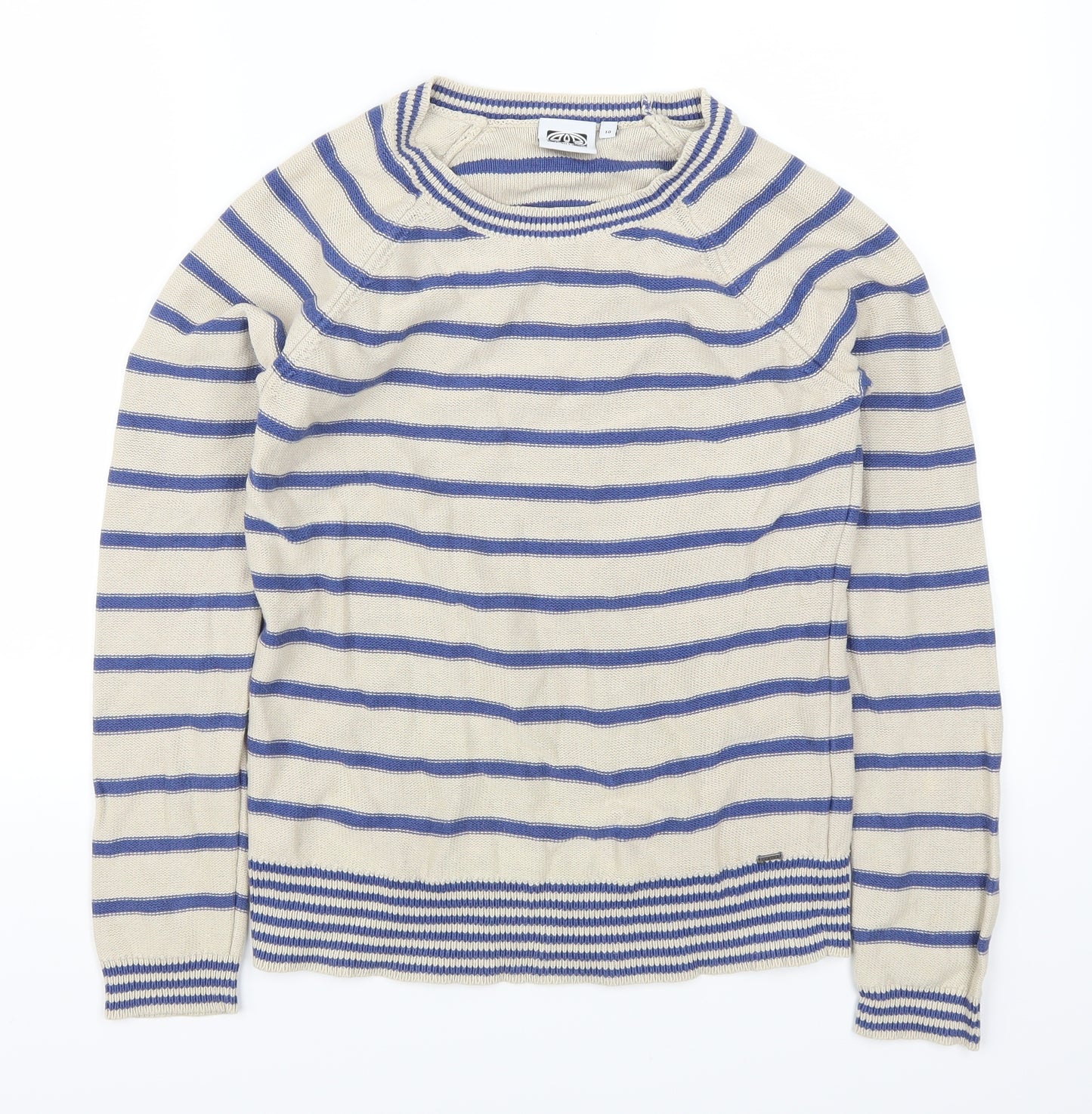 Animal Womens Blue Striped  Pullover Jumper Size 10