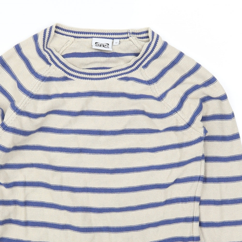 Animal Womens Blue Striped  Pullover Jumper Size 10