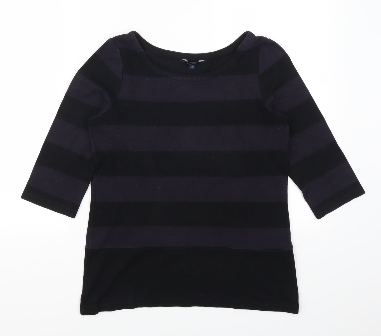French Connection Womens Blue Striped  Basic T-Shirt Size XS