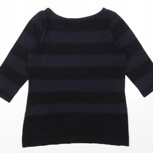 French Connection Womens Blue Striped  Basic T-Shirt Size XS