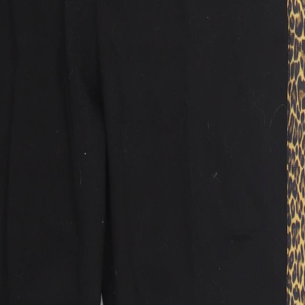 Zara Womens Black Animal Print  Trousers  Size S L26 in
