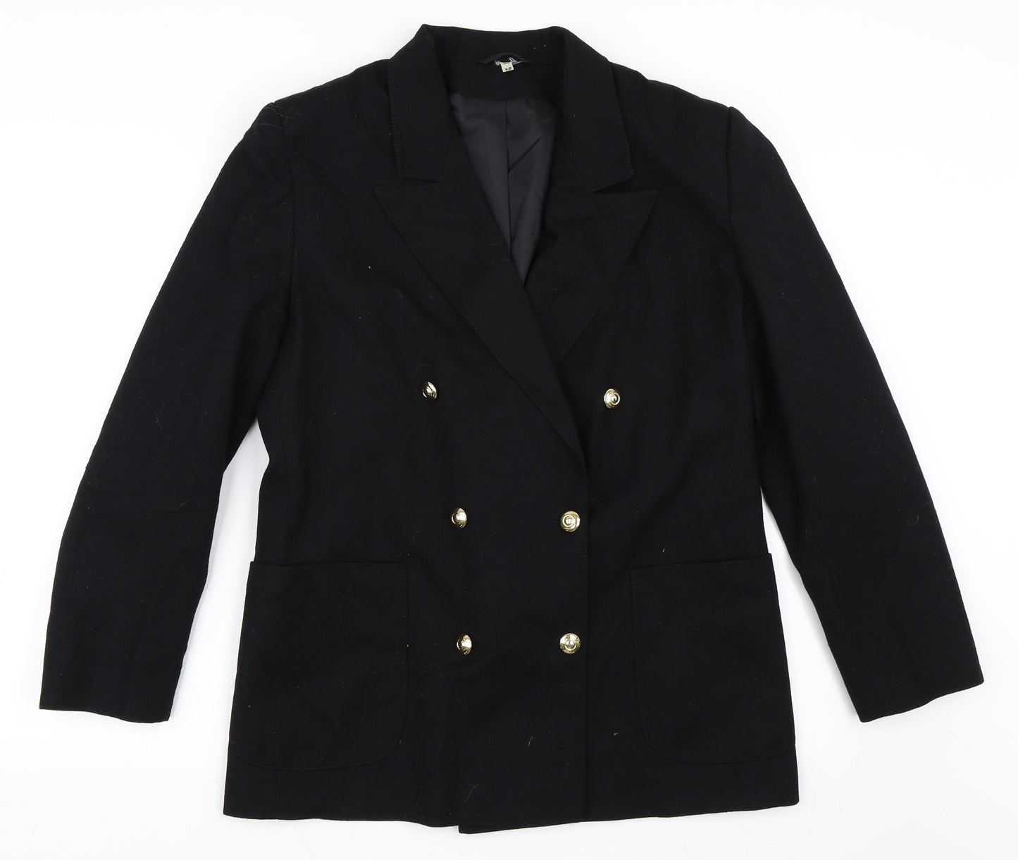 House of Fraser Womens Black   Pea Coat Jacket Size 12