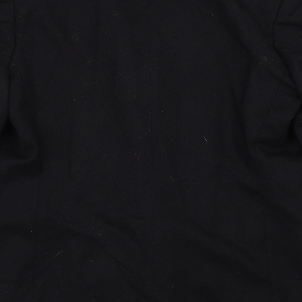 House of Fraser Womens Black   Pea Coat Jacket Size 12