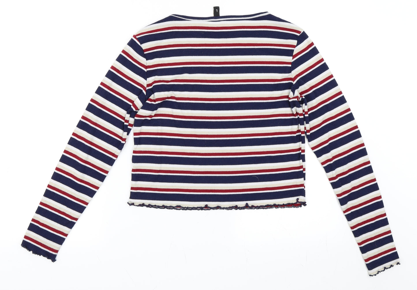 H&M Womens Blue Striped  Pullover Jumper Size L