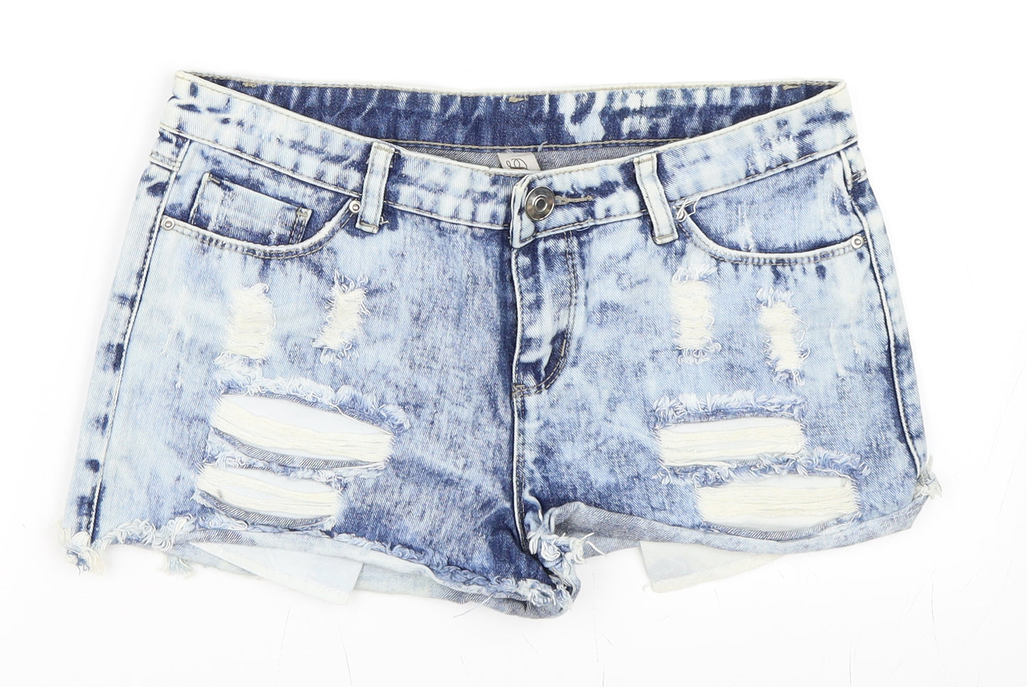 Primark Womens Blue  Denim Hot Pants Shorts Size 10