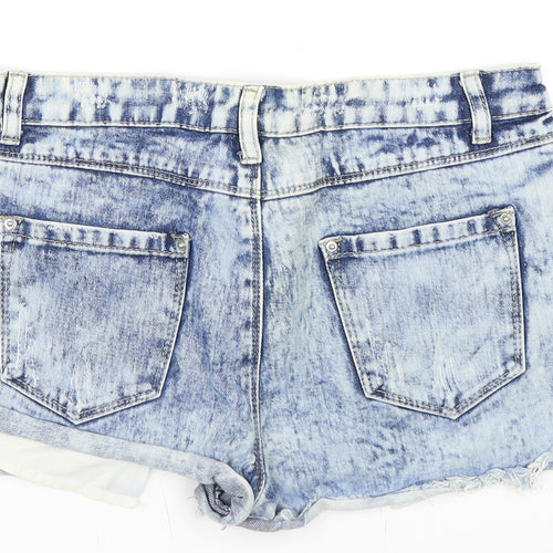 Primark Womens Blue  Denim Hot Pants Shorts Size 10