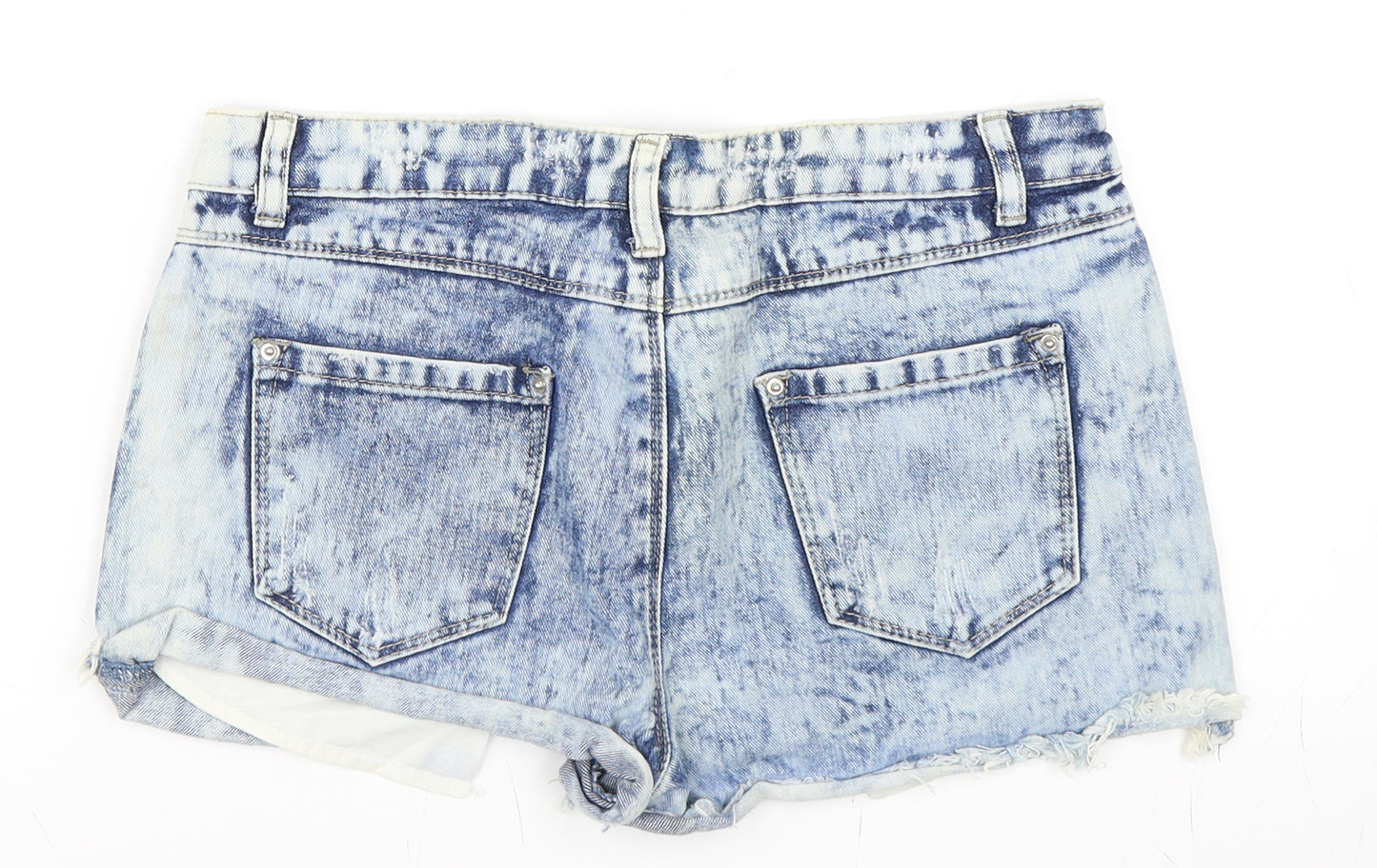 Primark Womens Blue  Denim Hot Pants Shorts Size 10