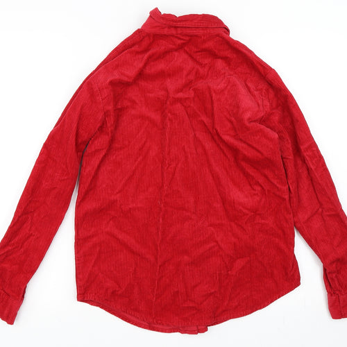 TU Womens Red   Basic Button-Up Size 8