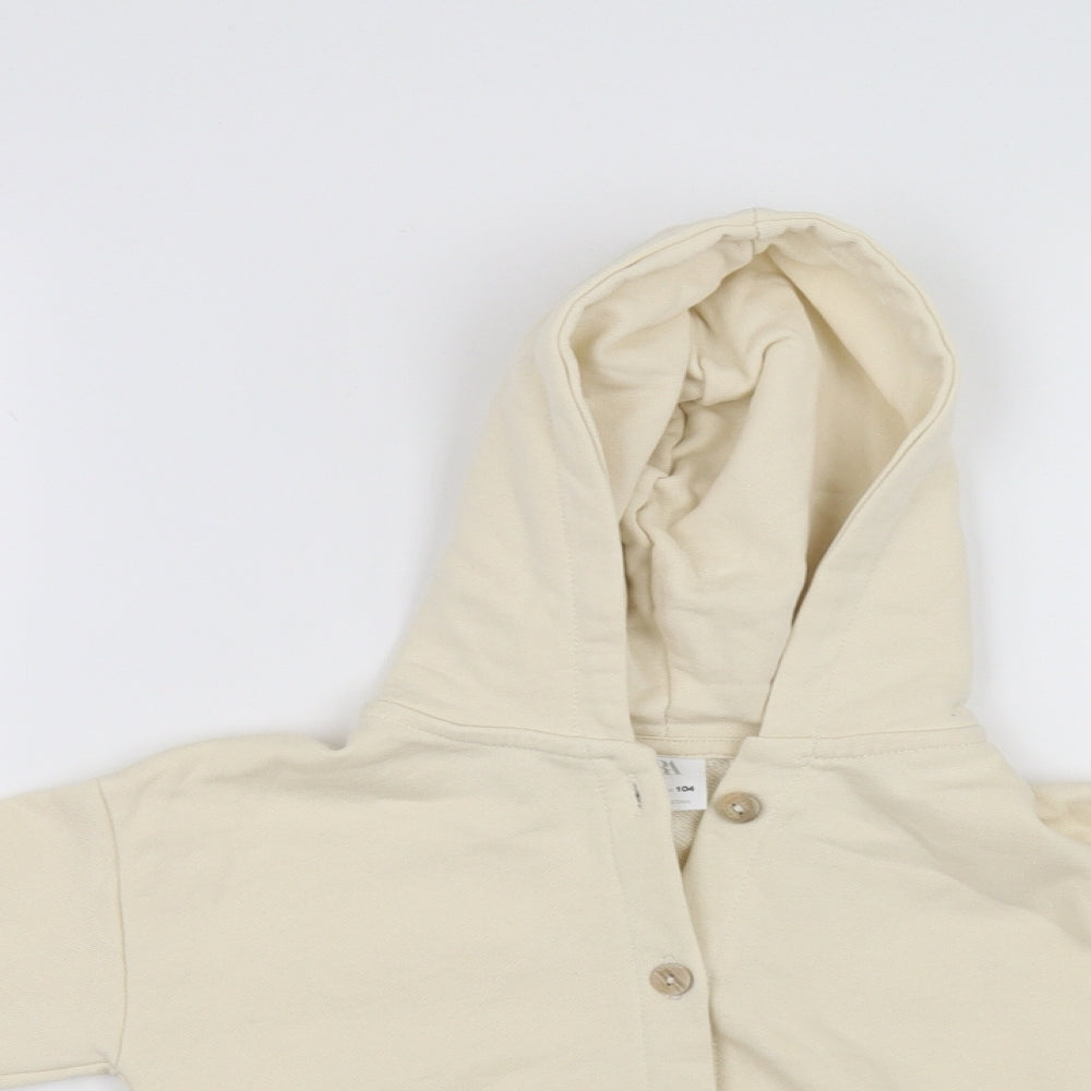 Zara Girls White   Cardigan Hoodie Size 3-4 Years