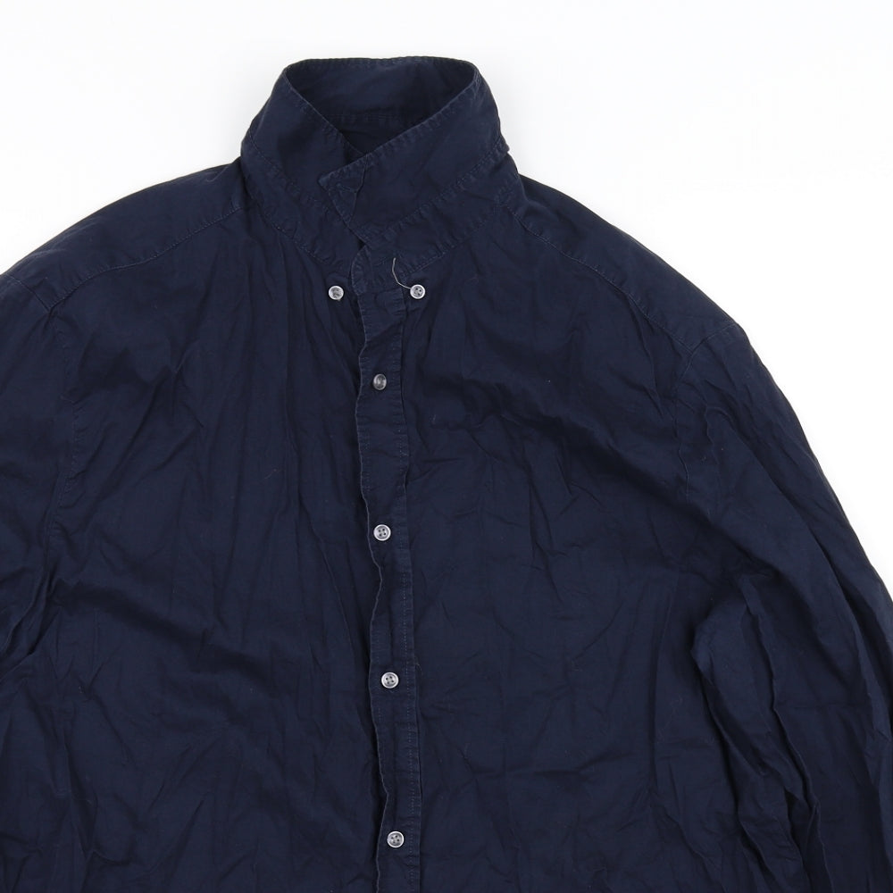 H&M Mens Blue    Button-Up Size XL