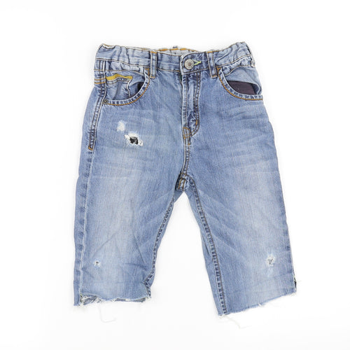 Zara Boys Blue  Denim Cargo Shorts Size 6-7 Years