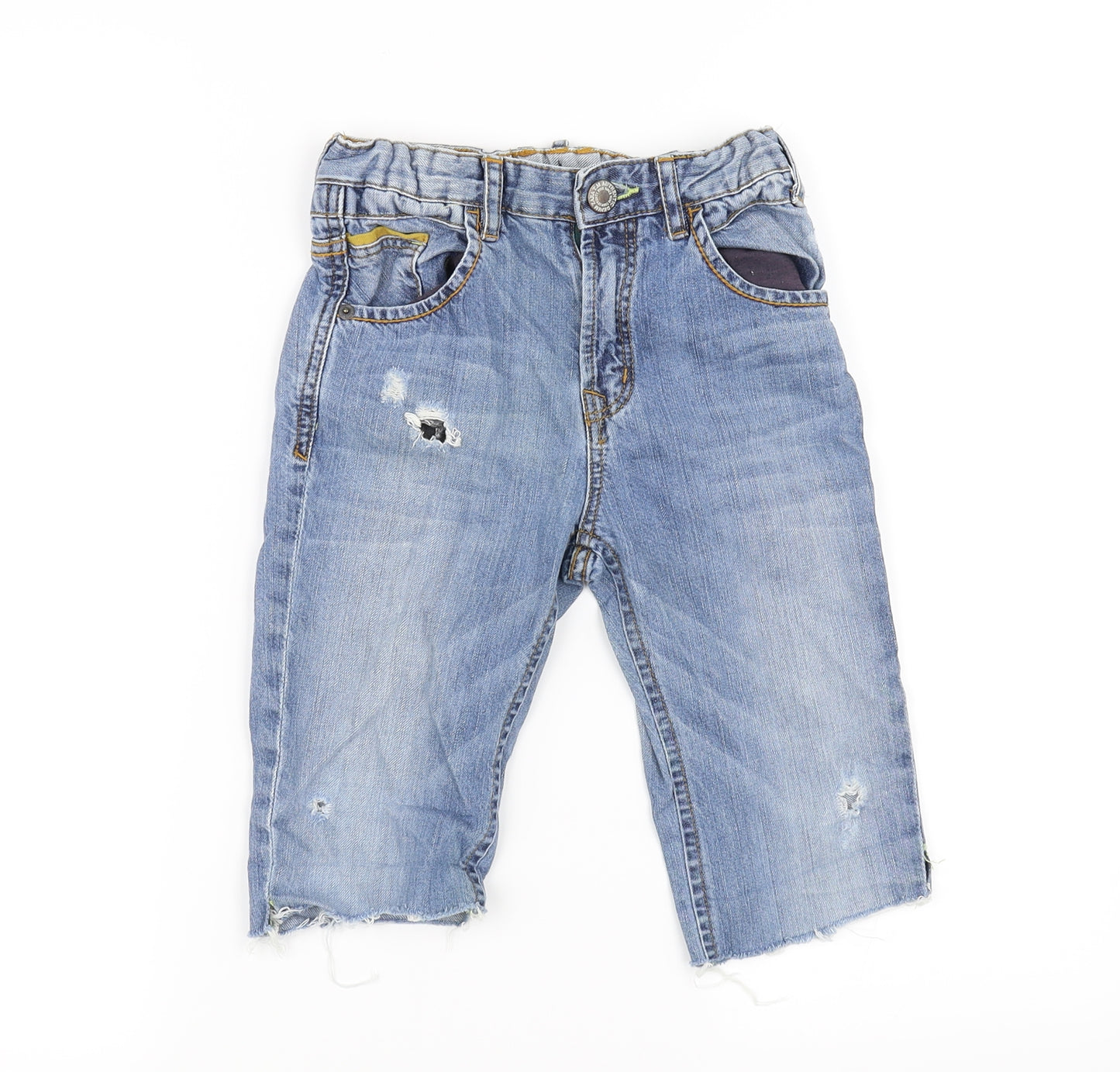 Zara Boys Blue  Denim Cargo Shorts Size 6-7 Years
