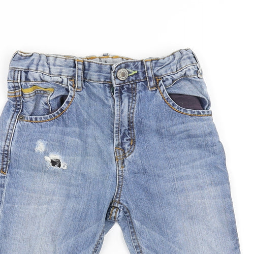 Zara Boys Blue  Denim Cargo Shorts Size 6-7 Years