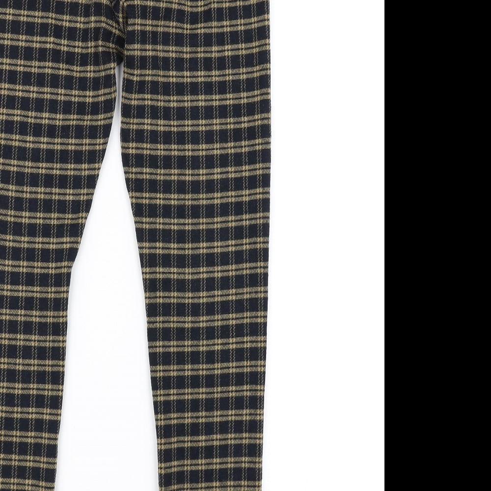 TU Womens Black Check  Trousers  Size 8 L26 in
