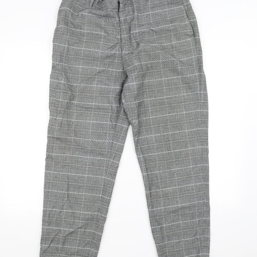 H&M Mens Grey Check  Trousers  Size L L26 in