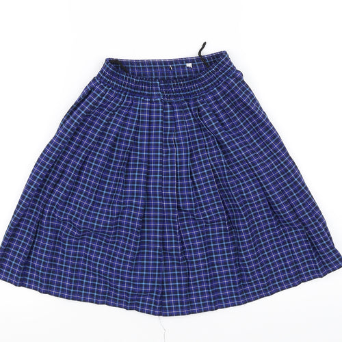 john hall Girls Blue Check  A-Line Skirt Size 7-8 Years