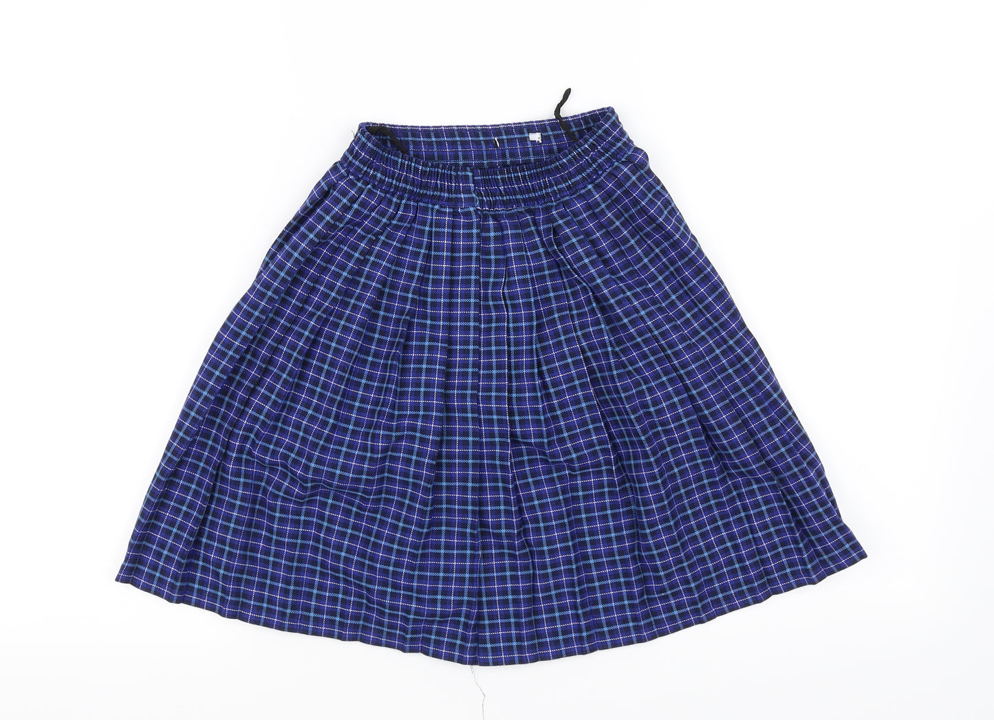 john hall Girls Blue Check  A-Line Skirt Size 7-8 Years