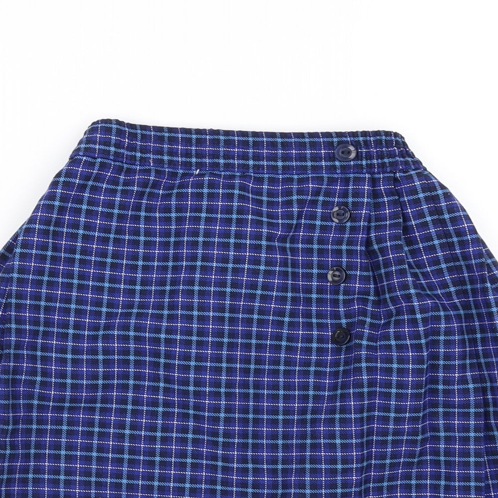 john hall Girls Blue Check  A-Line Skirt Size 7-8 Years