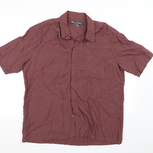 Marks and Spencer Mens Red    Button-Up Size L