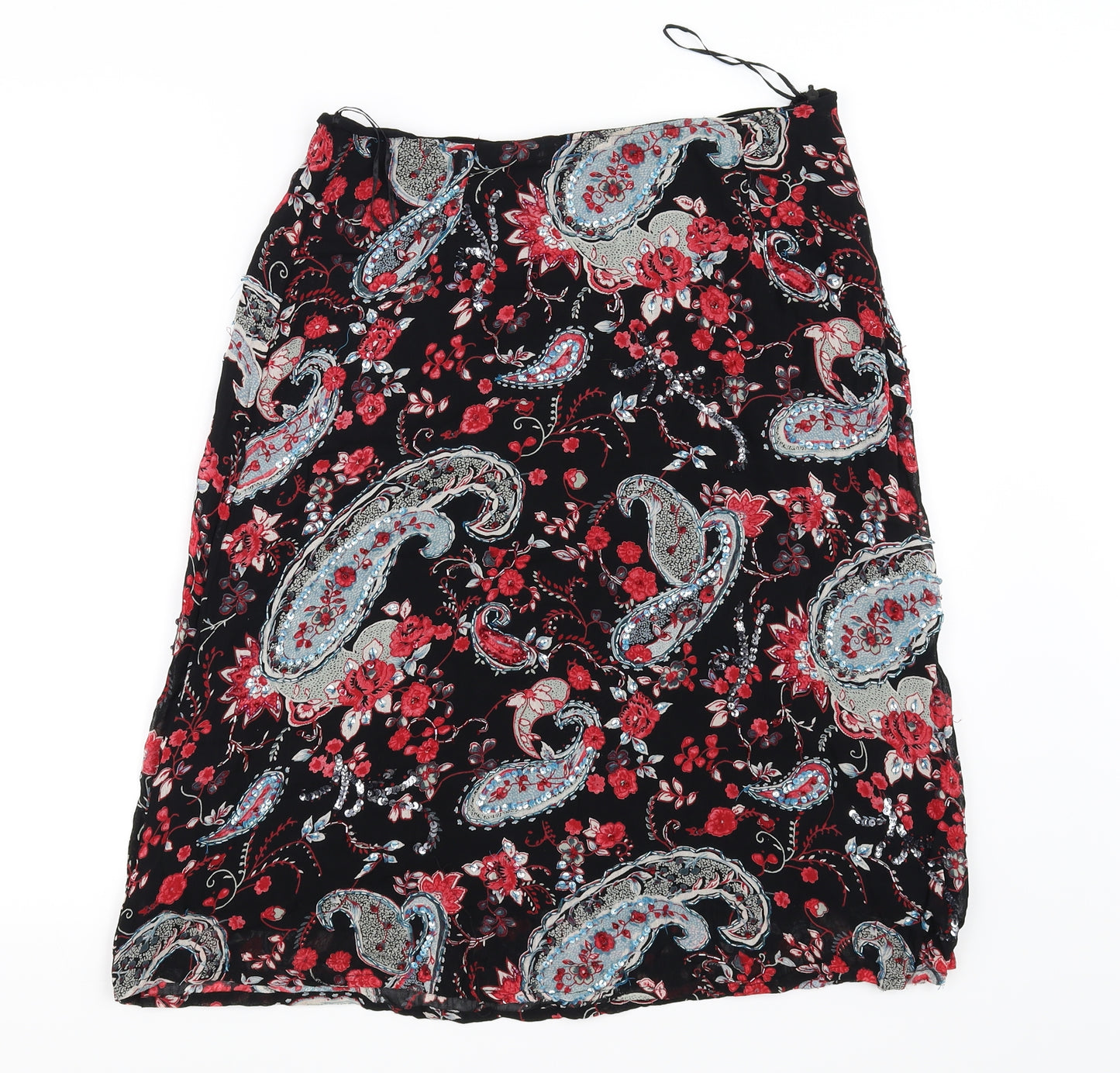 butterfly  Womens Black Floral  A-Line Skirt Size 14