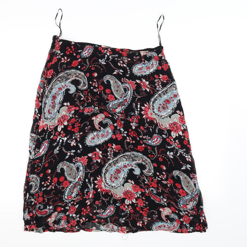 butterfly  Womens Black Floral  A-Line Skirt Size 14