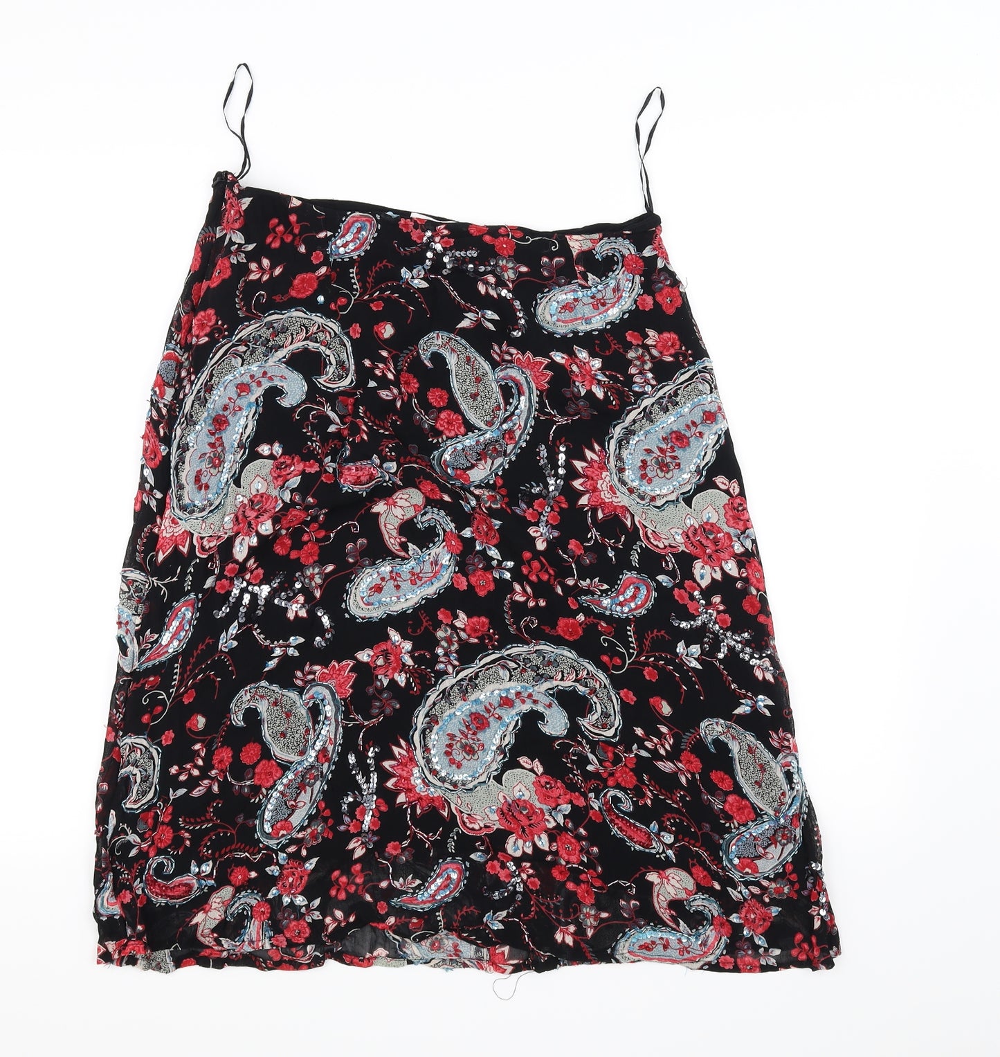 butterfly  Womens Black Floral  A-Line Skirt Size 14