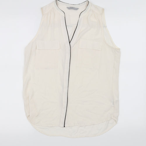 H&M Womens White   Basic Blouse Size 10
