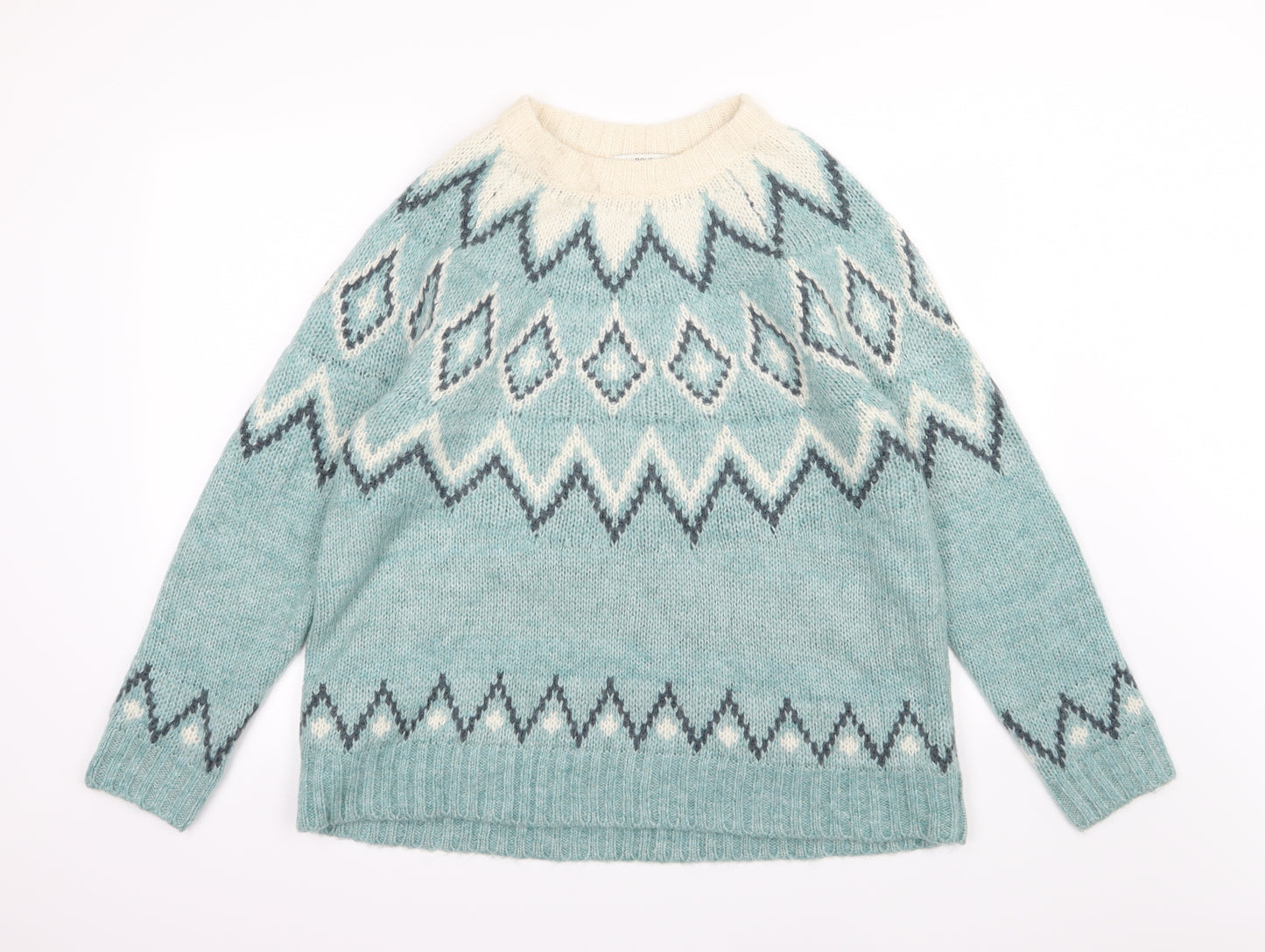 NEXT Womens Green Geometric Knit Pullover Jumper Size L