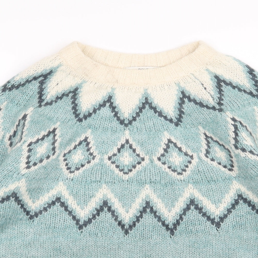 NEXT Womens Green Geometric Knit Pullover Jumper Size L