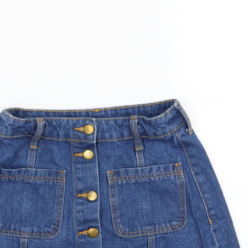 Divided by H&M Womens Blue  Denim A-Line Skirt Size 8