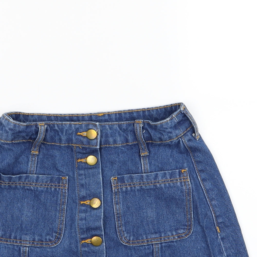 Divided by H&M Womens Blue  Denim A-Line Skirt Size 8