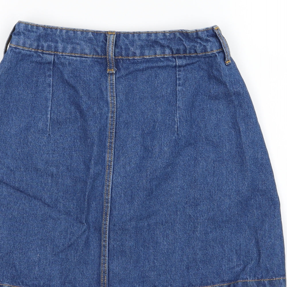 Divided by H&M Womens Blue  Denim A-Line Skirt Size 8