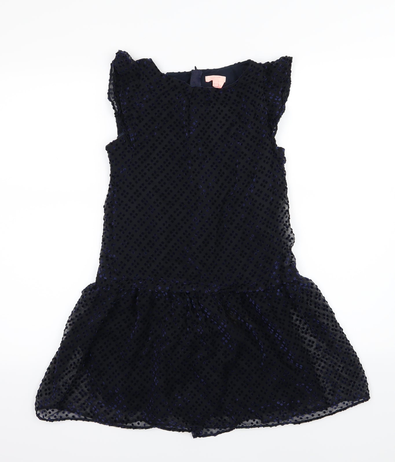 Jigsaw Girls Blue Polka Dot  Skater Dress  Size 10-11 Years