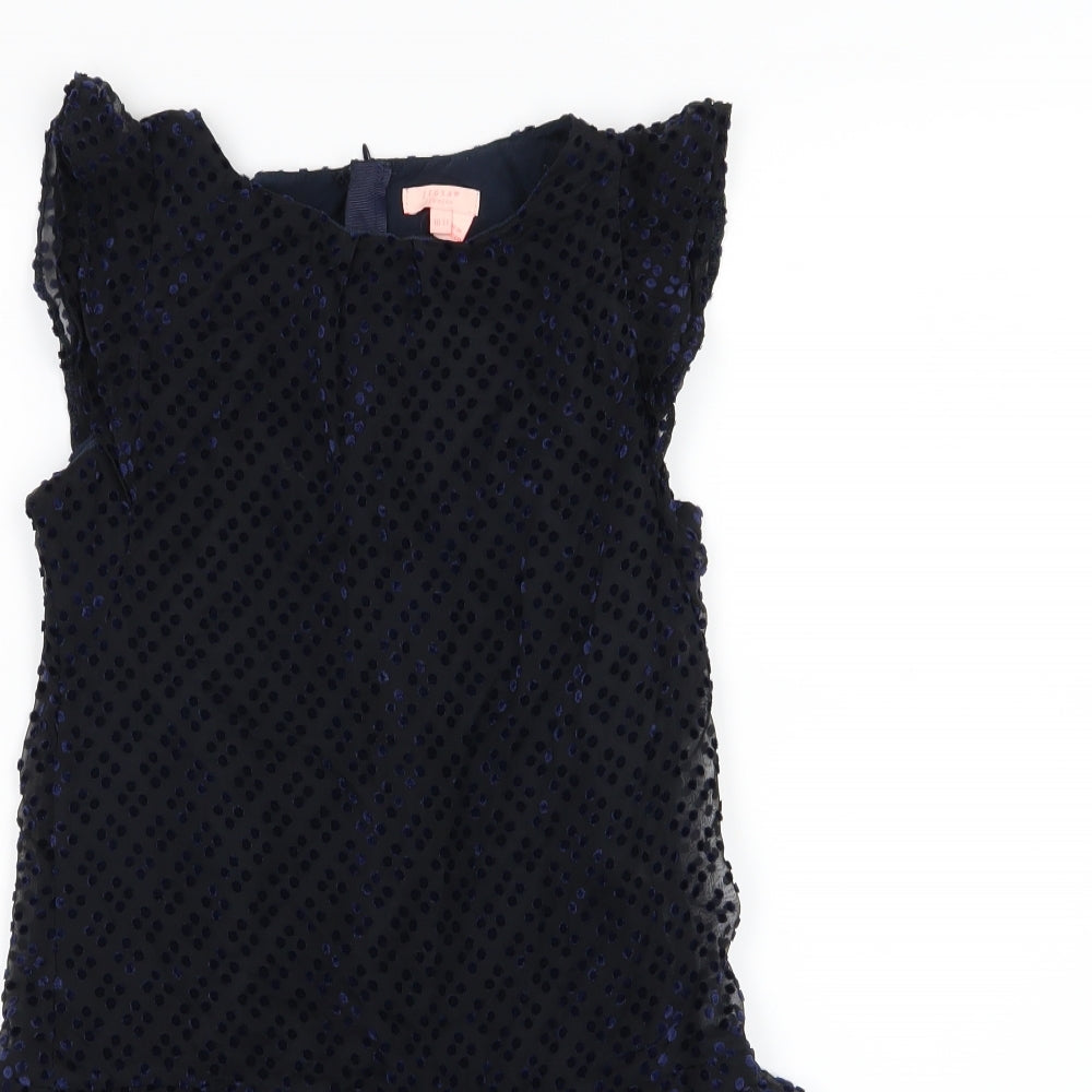 Jigsaw Girls Blue Polka Dot  Skater Dress  Size 10-11 Years