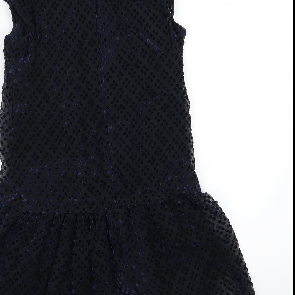 Jigsaw Girls Blue Polka Dot  Skater Dress  Size 10-11 Years