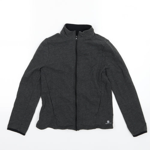 DOMYOS Girls Grey  Jersey Full Zip Sweatshirt Size 10 Years