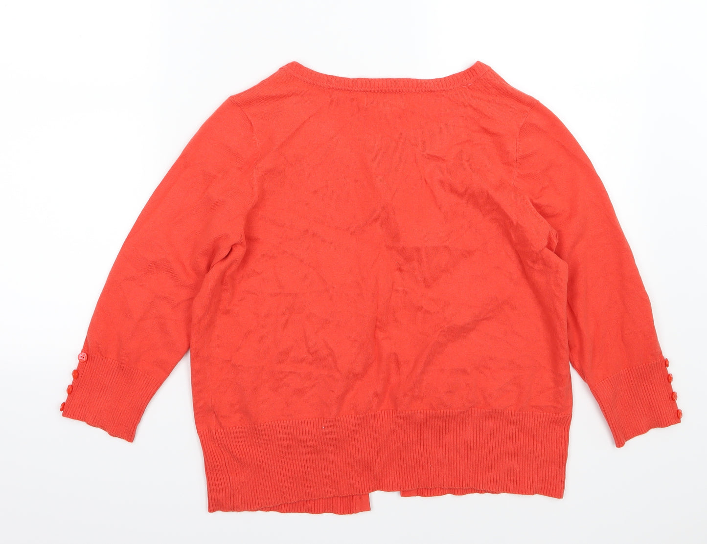 Debenhams Womens Red  Knit Cardigan Jumper Size 16